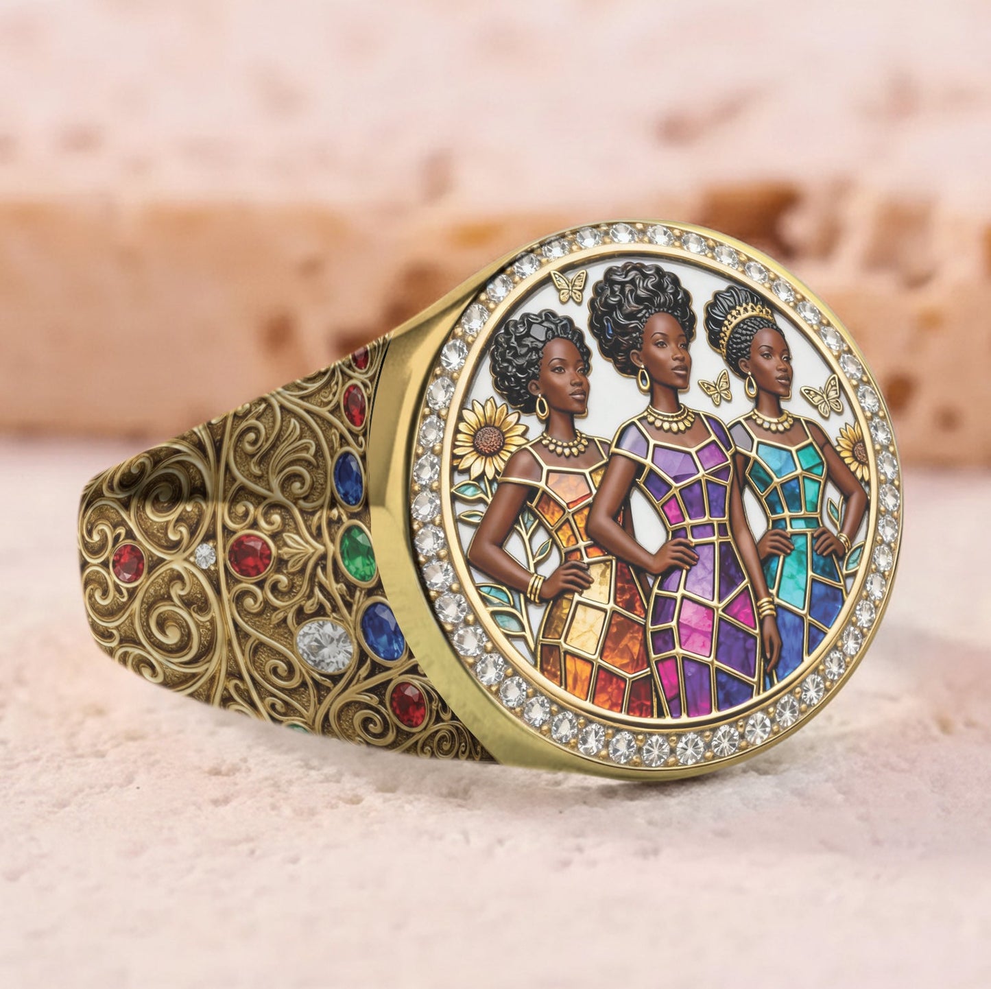 Black History - Personalized African American Signet Ring
