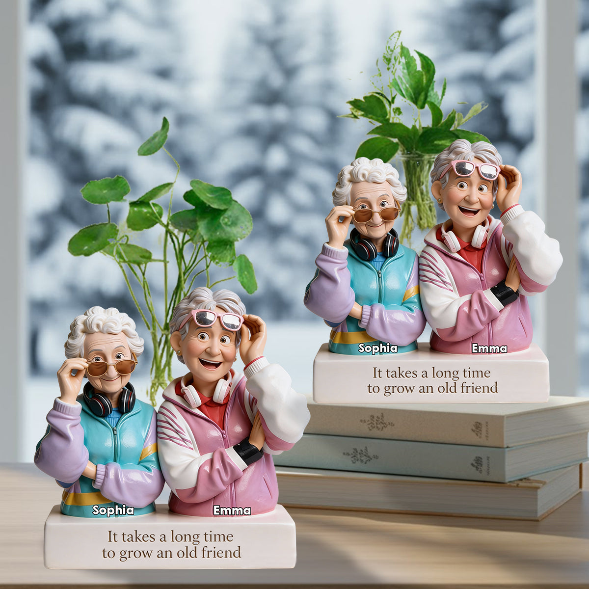 It Takes A Long Time To Grow An Old Friend - Personalized Bestie Custom Shape Acrylic Flower Vase