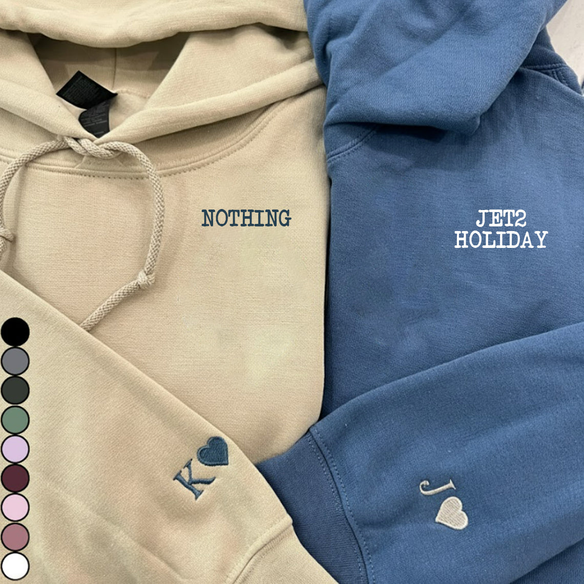 Meine Freundin schlägt mich. Nichts geht über einen Jet2-Urlaub – personalisiertes Pärchen-Shirt mit Allover-Print