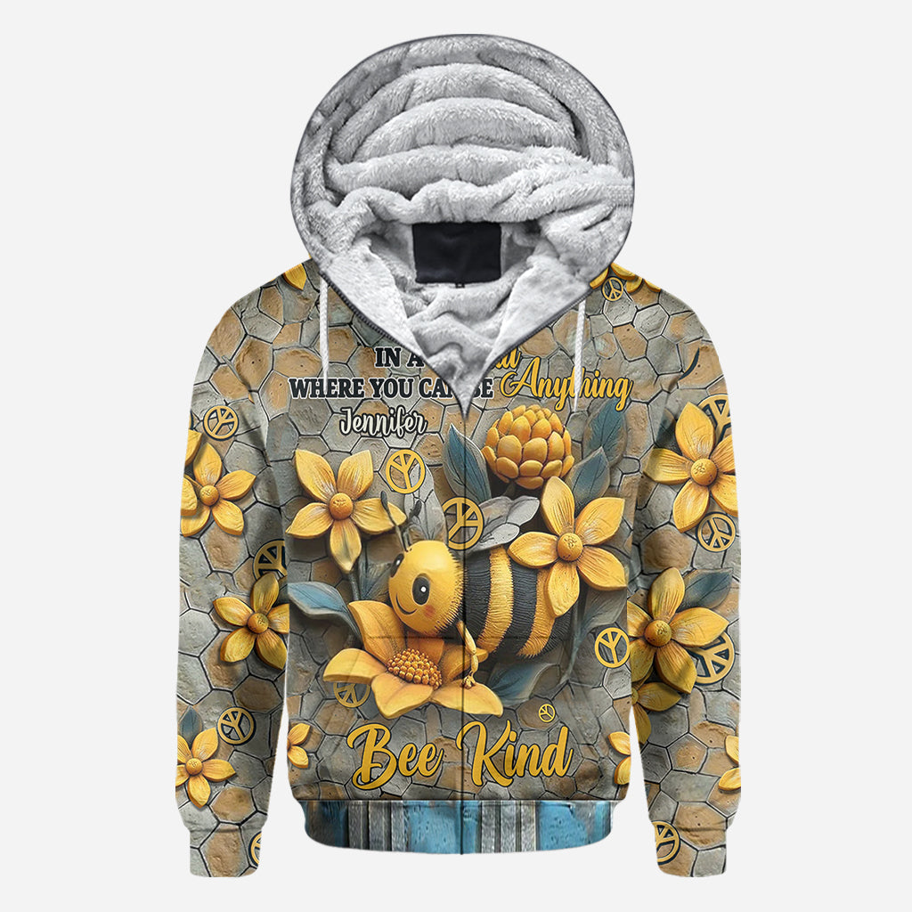 In A World Where You Can Be Anything Bee Kind - Personalized Hippie All Over Shirt