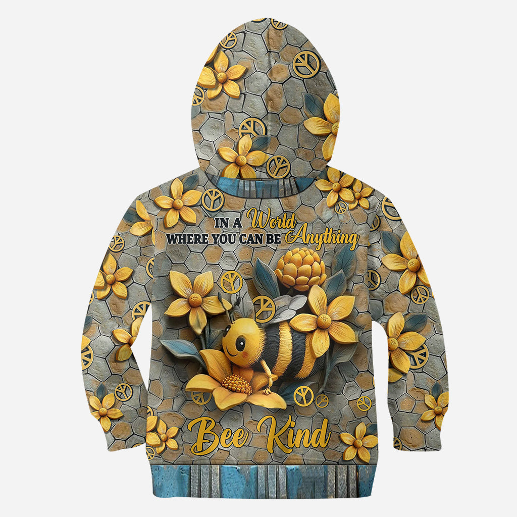 In A World Where You Can Be Anything Bee Kind - Personalized Hippie All Over Shirt
