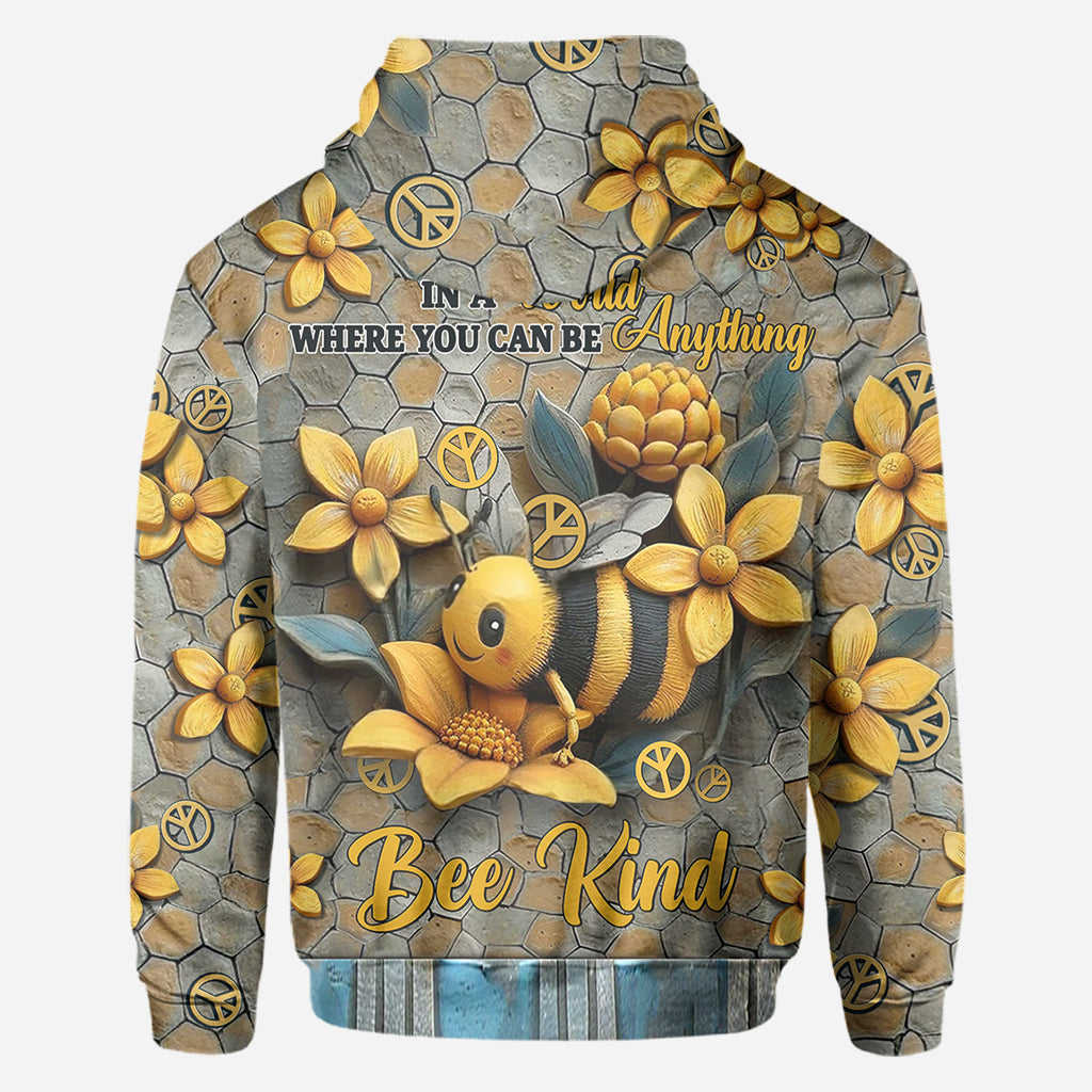 In A World Where You Can Be Anything Bee Kind - Personalized Hippie All Over Shirt