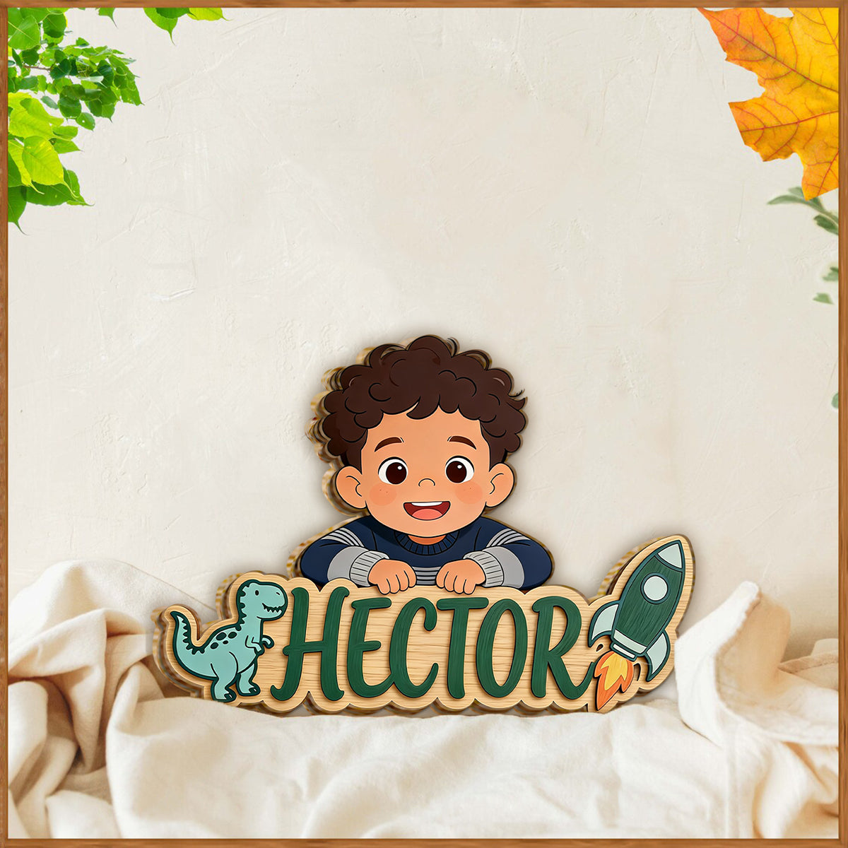 Individuelles Foto - Personalisierte Kinder 2-lagige Holztafel / Holzplakette