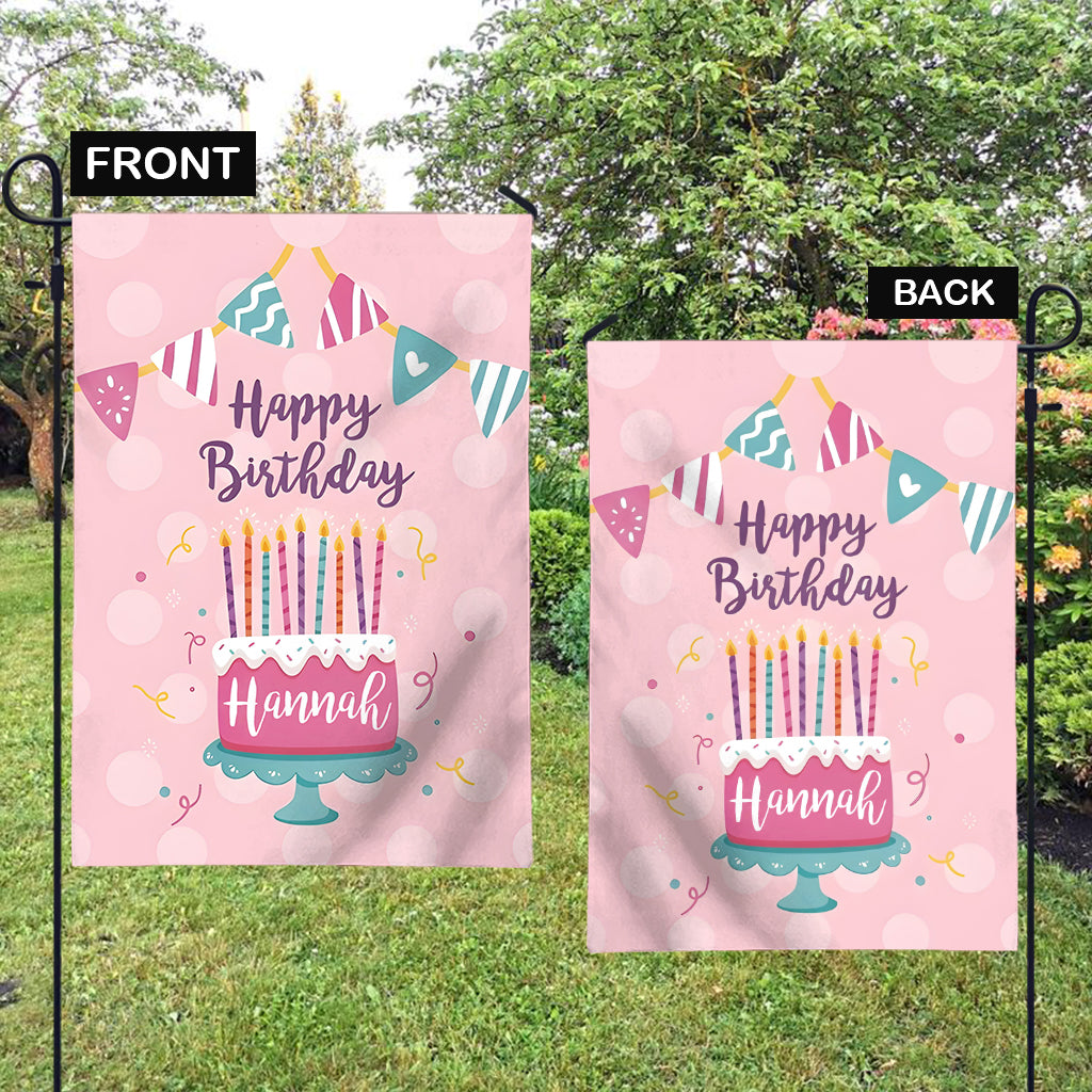 Happy Birthday - Personalized Birthday Garden Flag