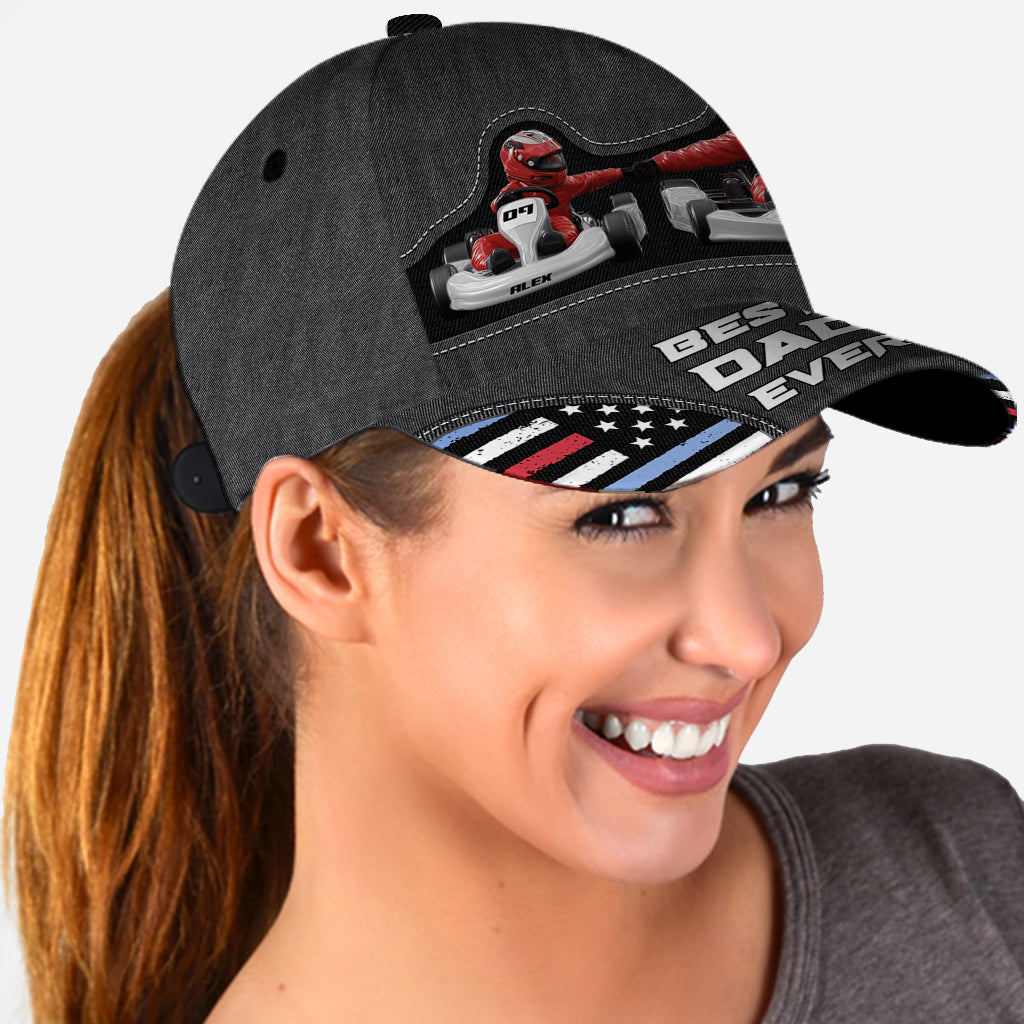 Kartrennen liebender Vater & Kind - Personalisierte klassische Vaterkappe