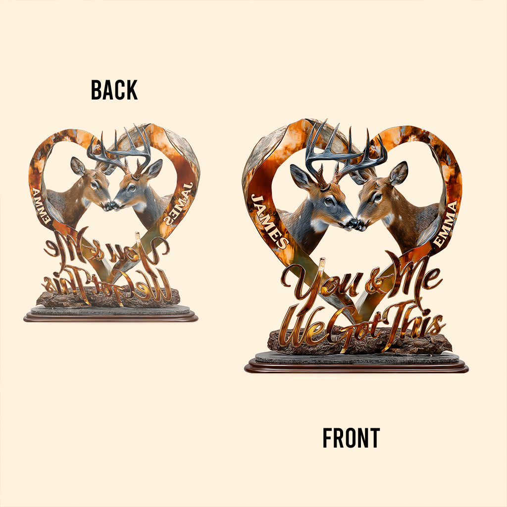 Du und ich, wir schaffen das – personalisierte Jagd-Acrylplakette in individueller Form