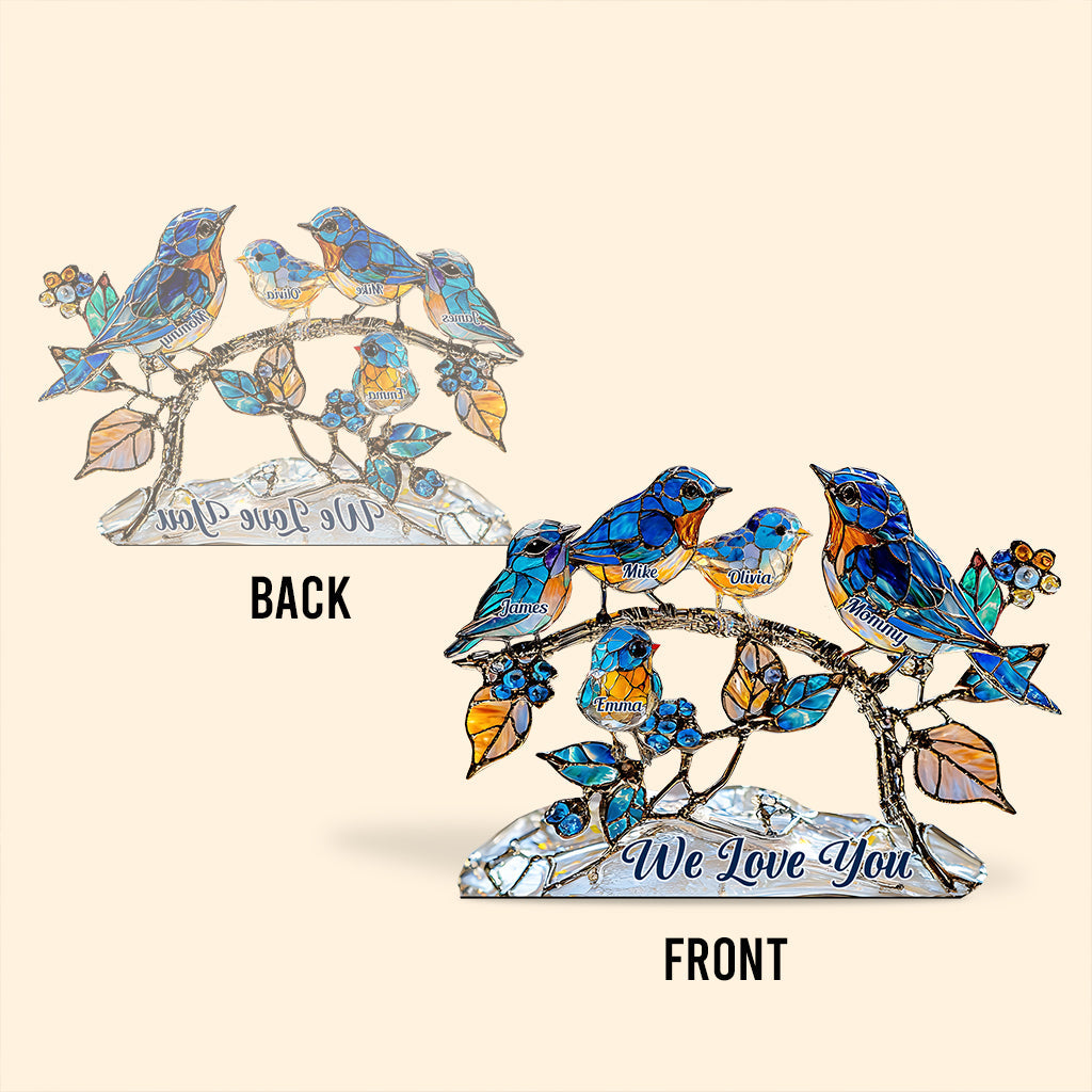 Wir lieben Mama, Oma – Personalisierte Acrylplakette in individueller Form für die Mutter