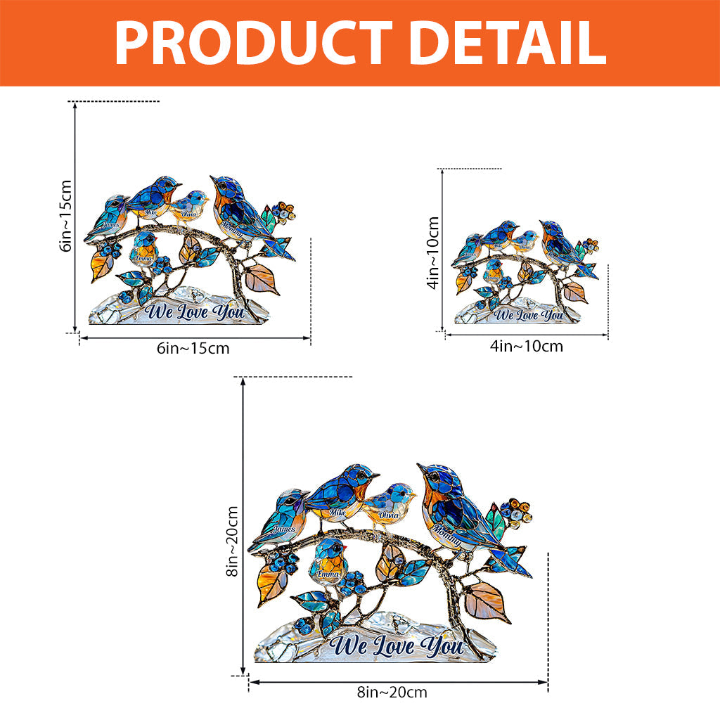 Wir lieben Mama, Oma – Personalisierte Acrylplakette in individueller Form für die Mutter