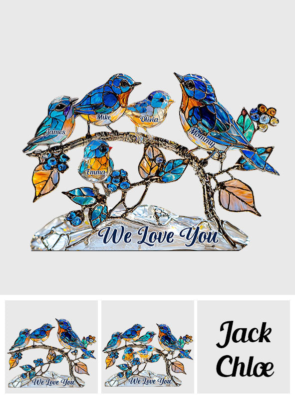 Wir lieben Mama, Oma – Personalisierte Acrylplakette in individueller Form für die Mutter