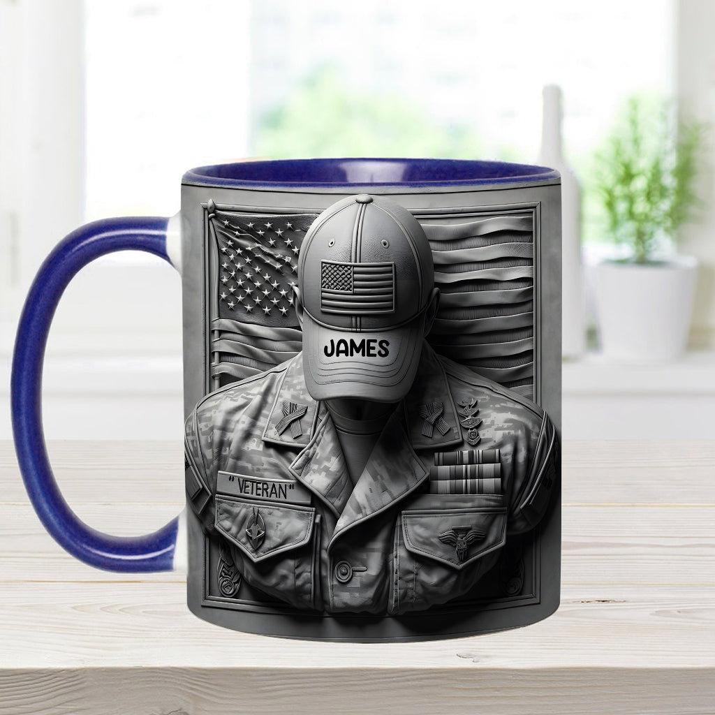 Proud Veteran - Personalized Veteran Accent Mug