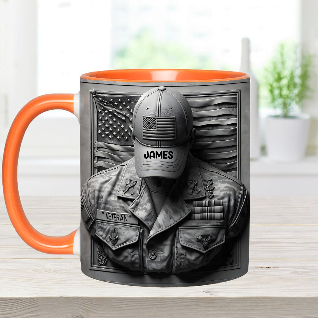 Proud Veteran - Personalized Veteran Accent Mug