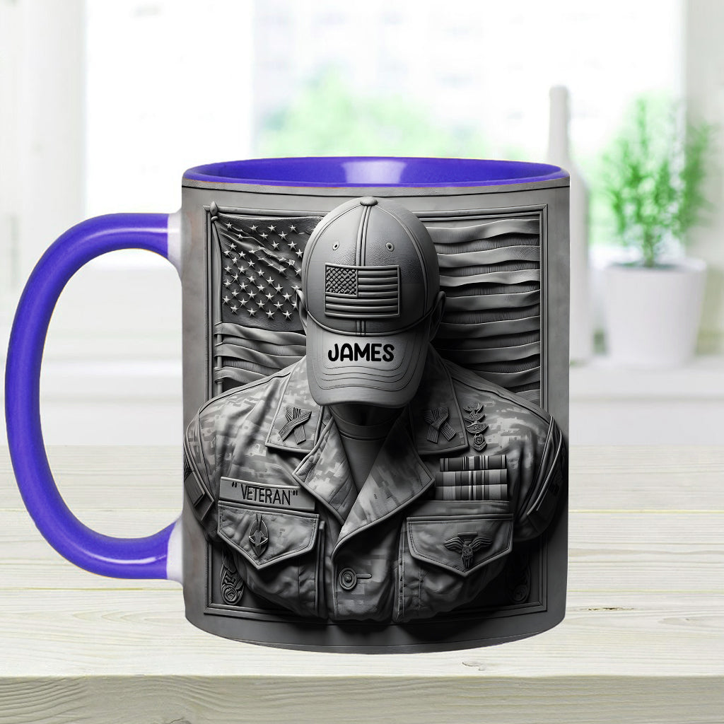 Proud Veteran - Personalized Veteran Accent Mug