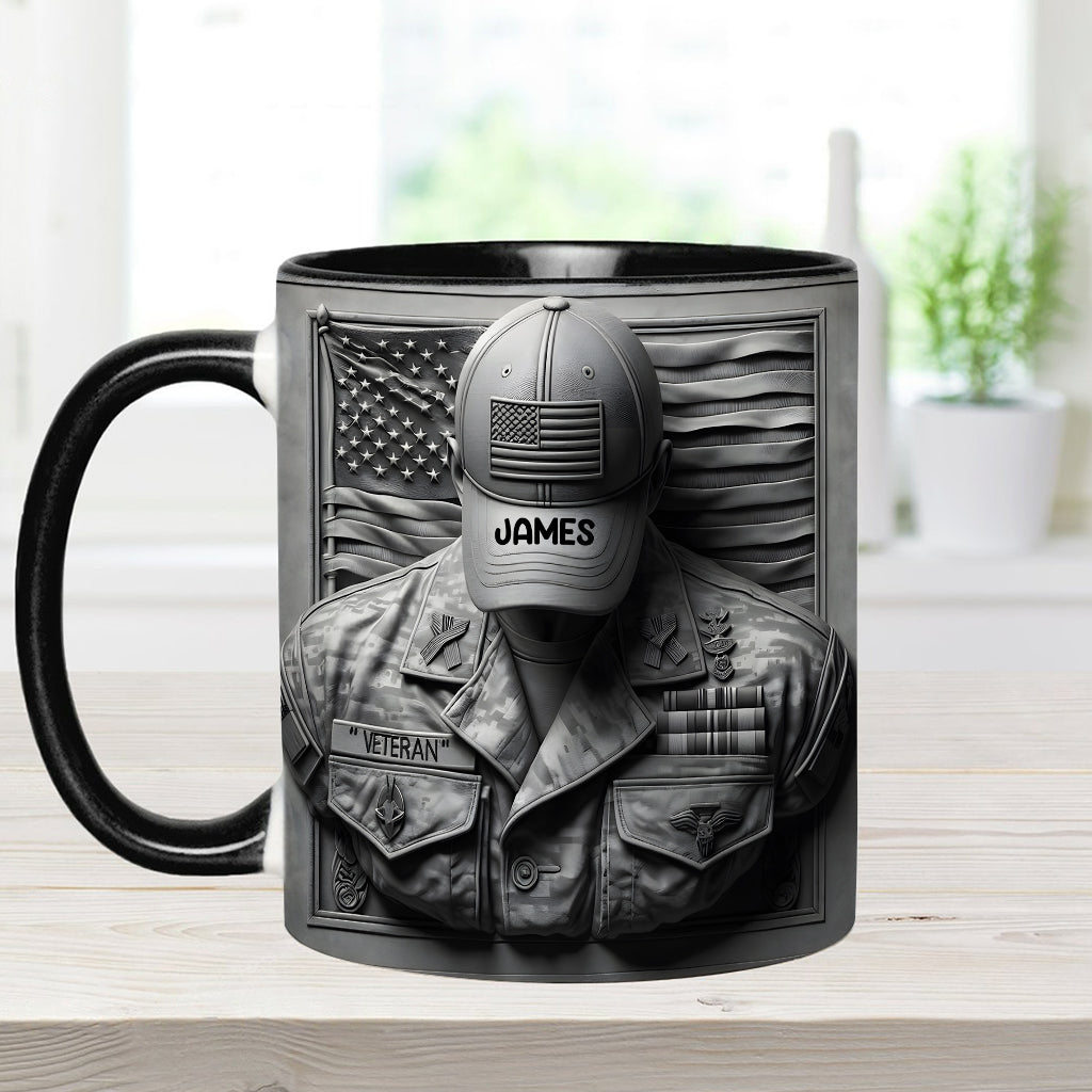 Proud Veteran - Personalized Veteran Accent Mug