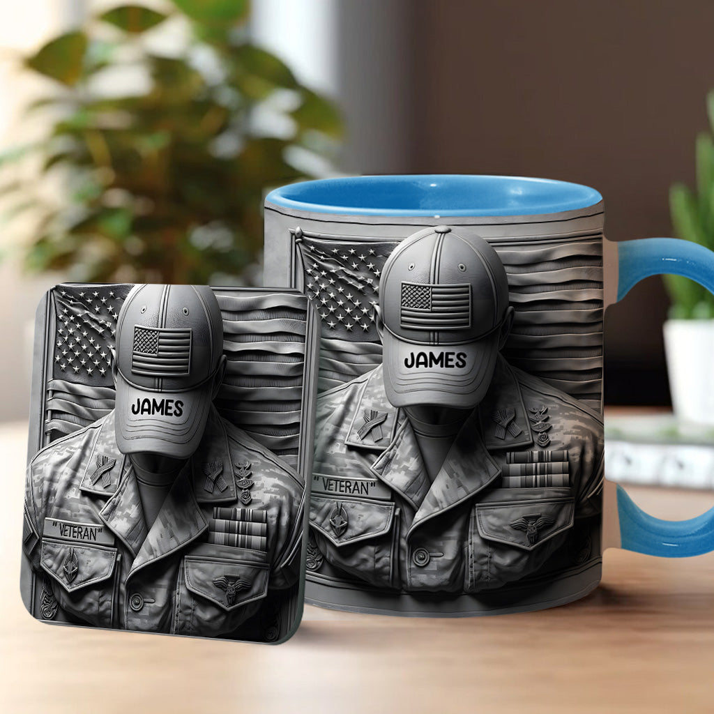 Proud Veteran - Personalized Veteran Accent Mug