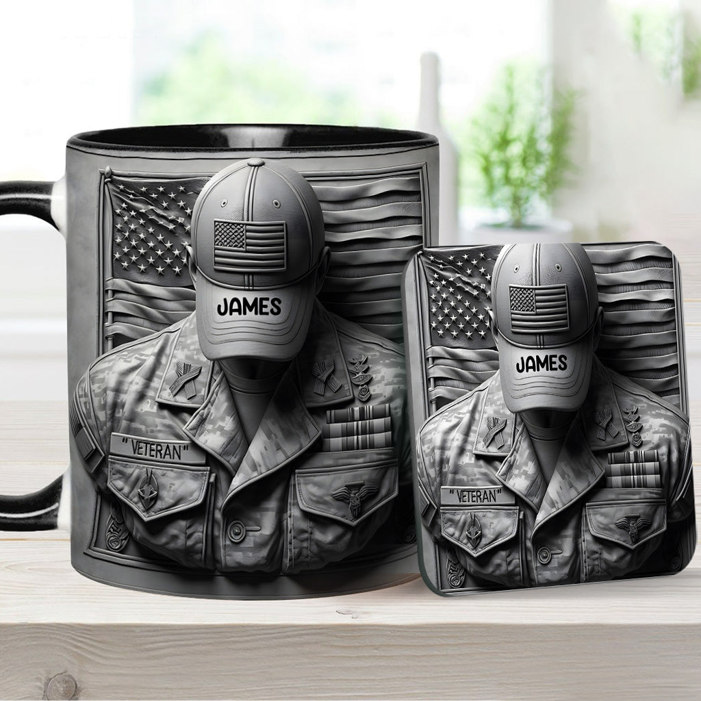 Proud Veteran - Personalized Veteran Accent Mug