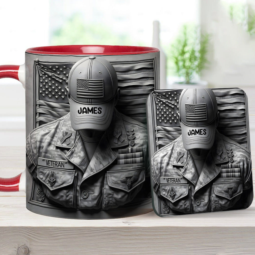 Proud Veteran - Personalized Veteran Accent Mug