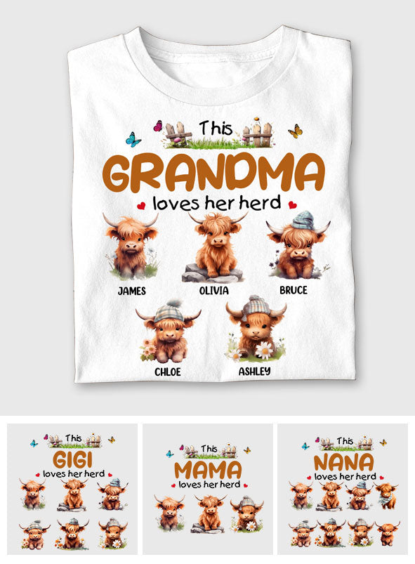 Diese Oma liebt ihre Herde – personalisiertes Oma-T-Shirt und Hoodie