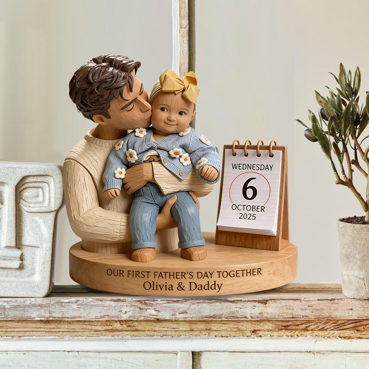 Geschenke zum ersten Vatertag - Personalisierte Holzplakette in Sonderform