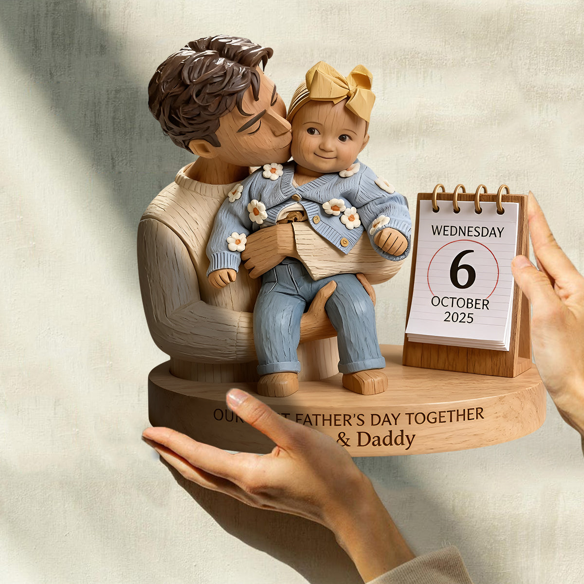 Geschenke zum ersten Vatertag - Personalisierte Holzplakette in Sonderform