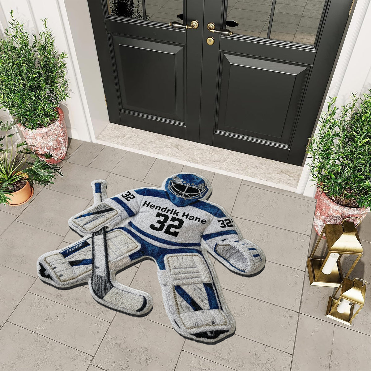 Liebe zum Hockey – Personalisierter, rutschfester, getufteter Hockey-Teppich