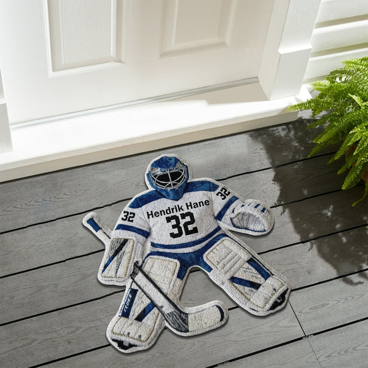 Liebe zum Hockey – Personalisierter, rutschfester, getufteter Hockey-Teppich