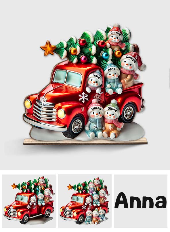 Nanas süßer kleiner Schneemann – Personalisierter, einlagiger, freistehender Schneemann für Oma