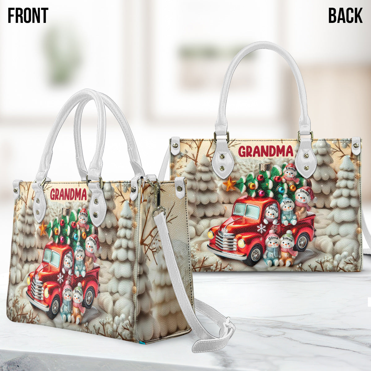 Nana's Cuties - Personalized Grandma Leather Handbag