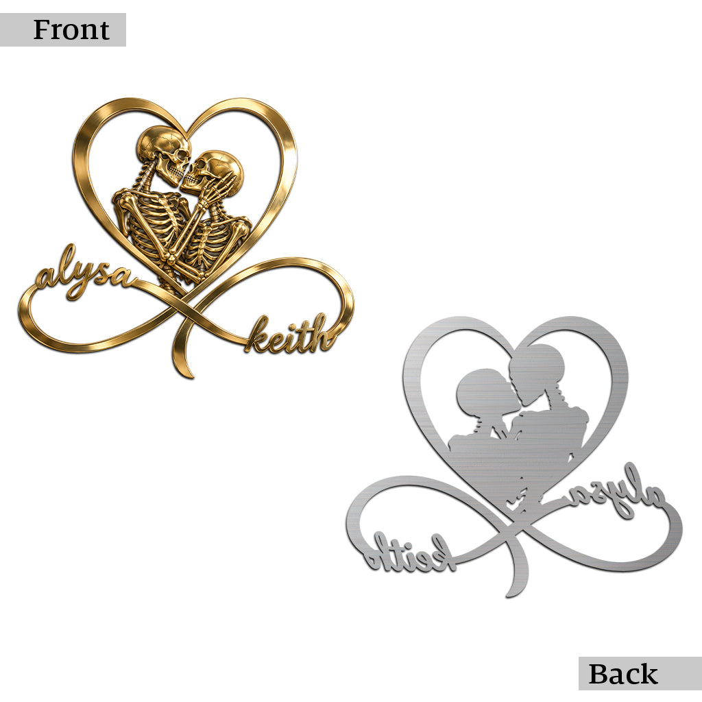 Til Death Do Us Part - Personalized Skull Cut Metal Sign