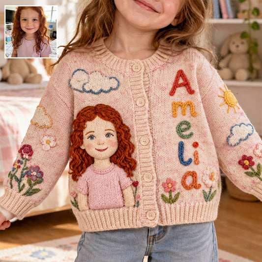 Mein Name, Meine kleine Welt - Personalisierter Kinder Cardigan
