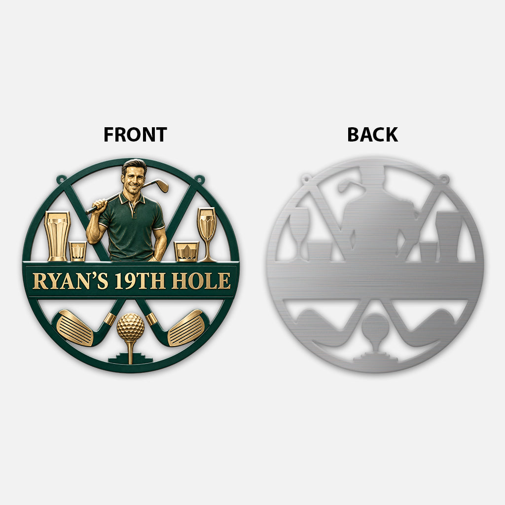 Custom Golf 19th Hole Decor - Personalized Golf 3D Printed Cut Metal Sign