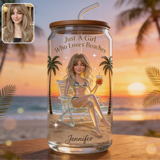 Beach Vibes - Personalized Sea Lover Can Glass