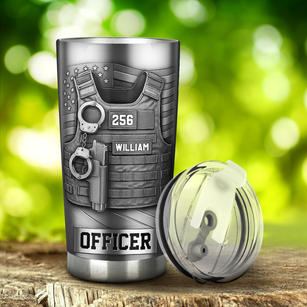 Dienen und Schützen – Personalisierter Polizeibeamten-Trinkbecher