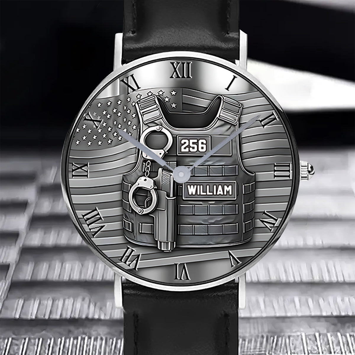 Dienen und Schützen – Personalisierte Armbanduhr für Polizeibeamte