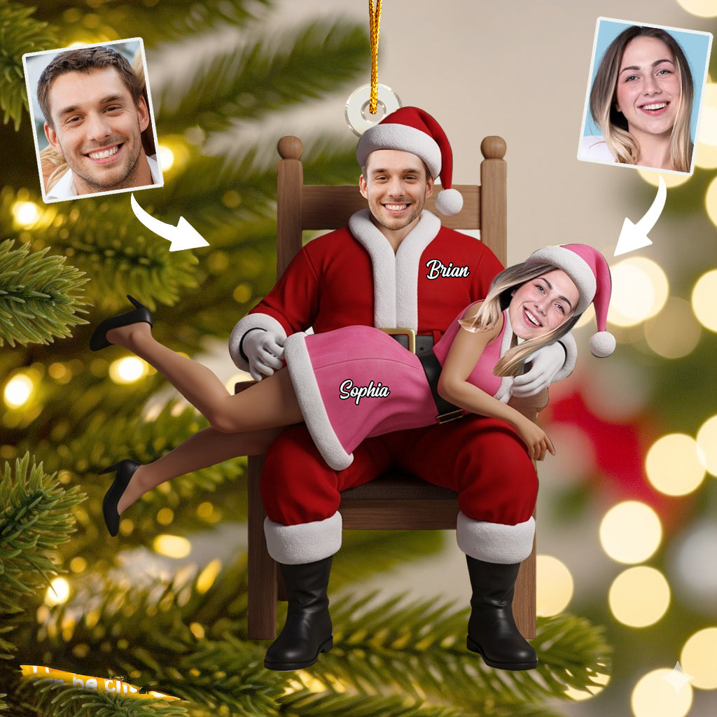 Lustiges Weihnachtspaar – Personalisierter transparenter Weihnachtsschmuck für Paare