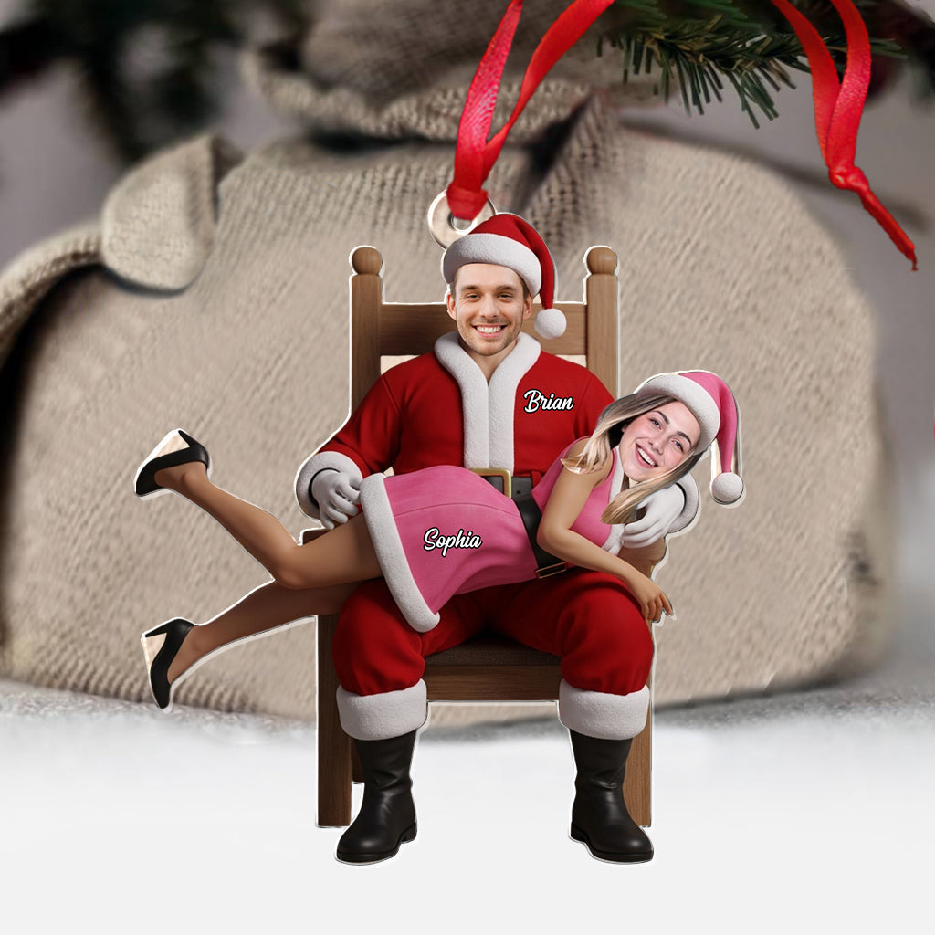 Lustiges Weihnachtspaar – Personalisierter transparenter Weihnachtsschmuck für Paare