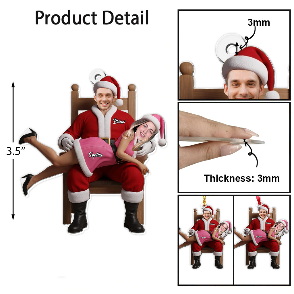 Lustiges Weihnachtspaar – Personalisierter transparenter Weihnachtsschmuck für Paare