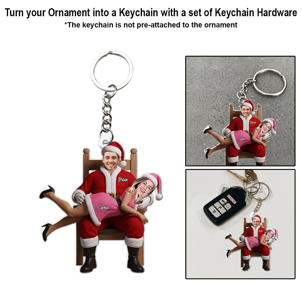 Lustiges Weihnachtspaar – Personalisierter transparenter Weihnachtsschmuck für Paare