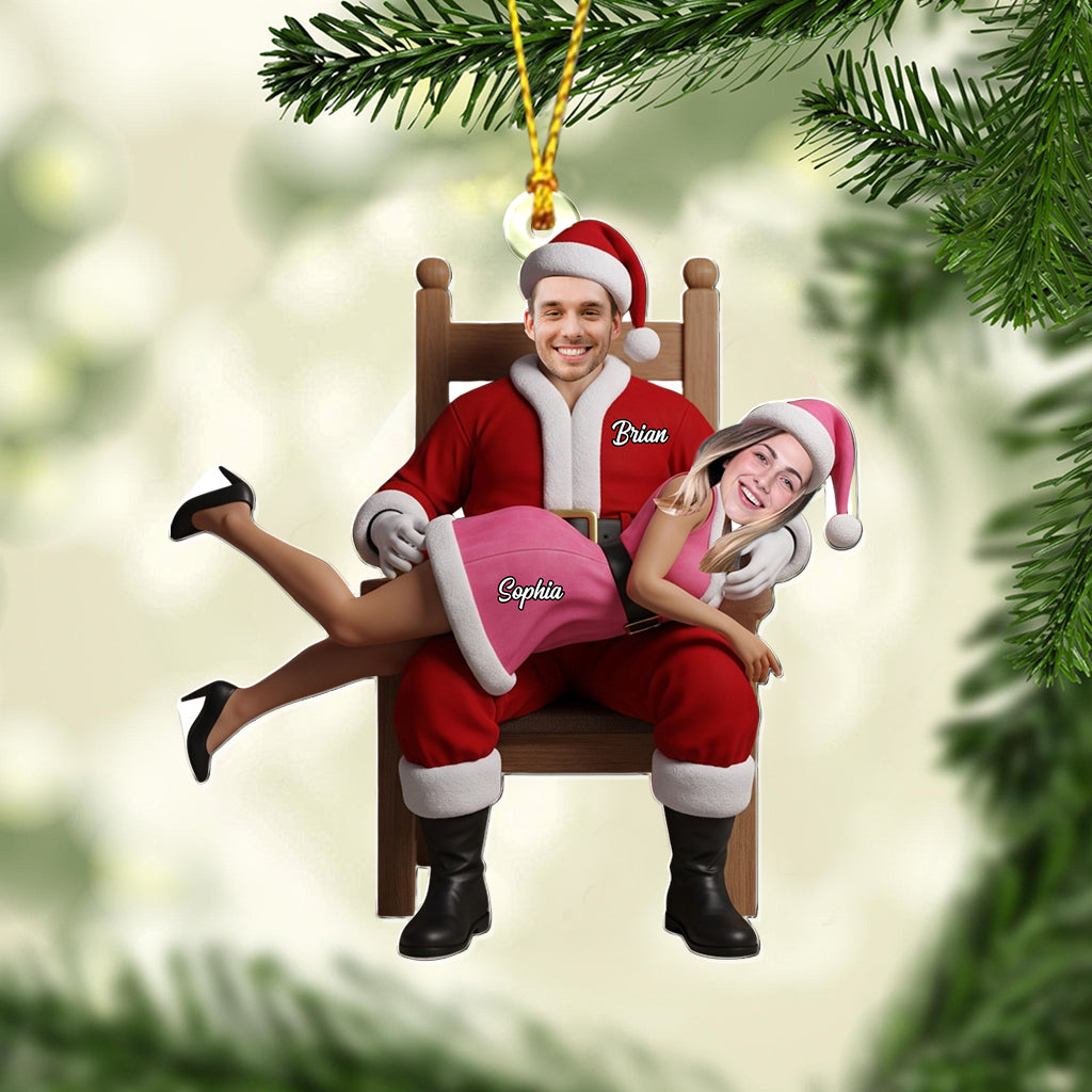 Lustiges Weihnachtspaar – Personalisierter transparenter Weihnachtsschmuck für Paare