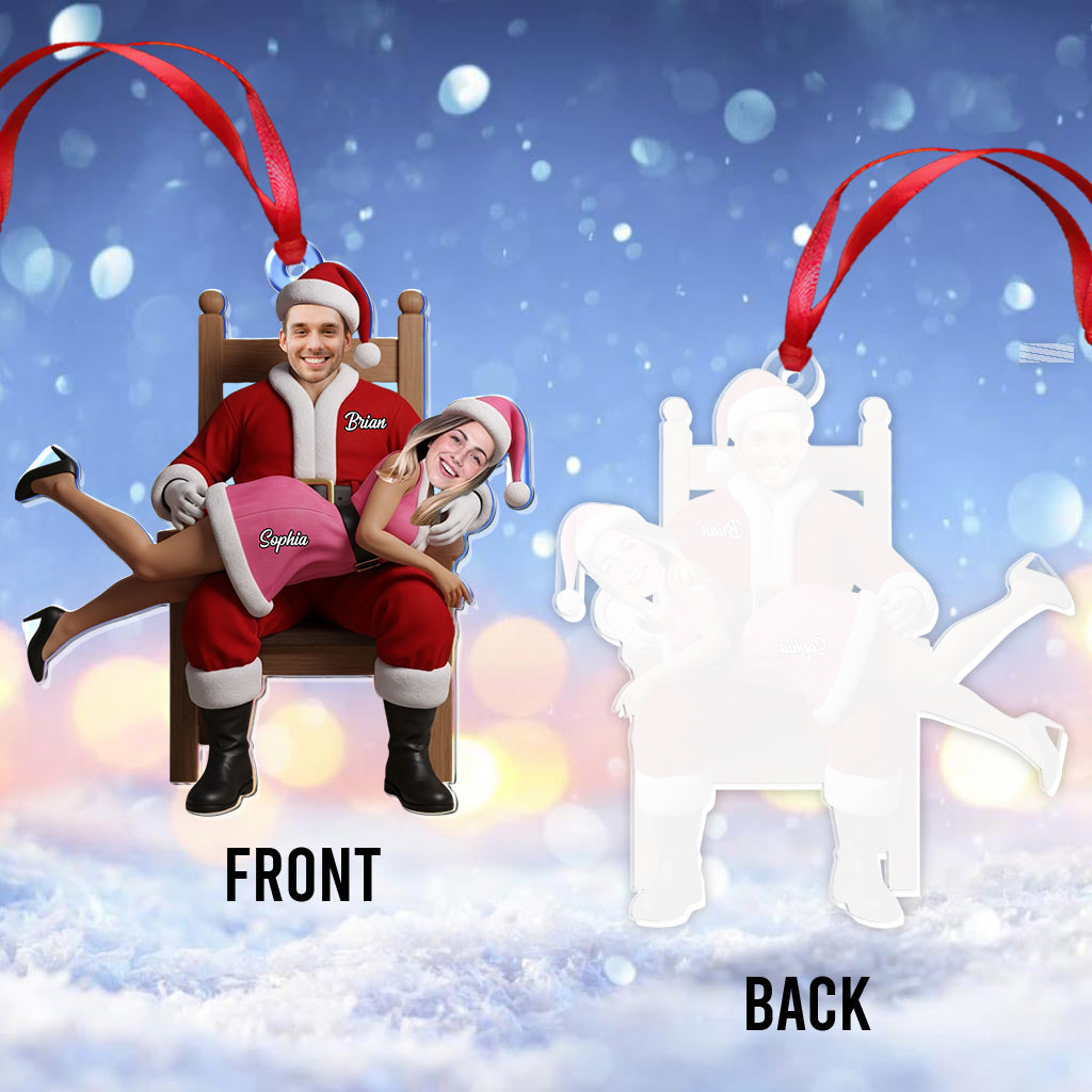 Lustiges Weihnachtspaar – Personalisierter transparenter Weihnachtsschmuck für Paare