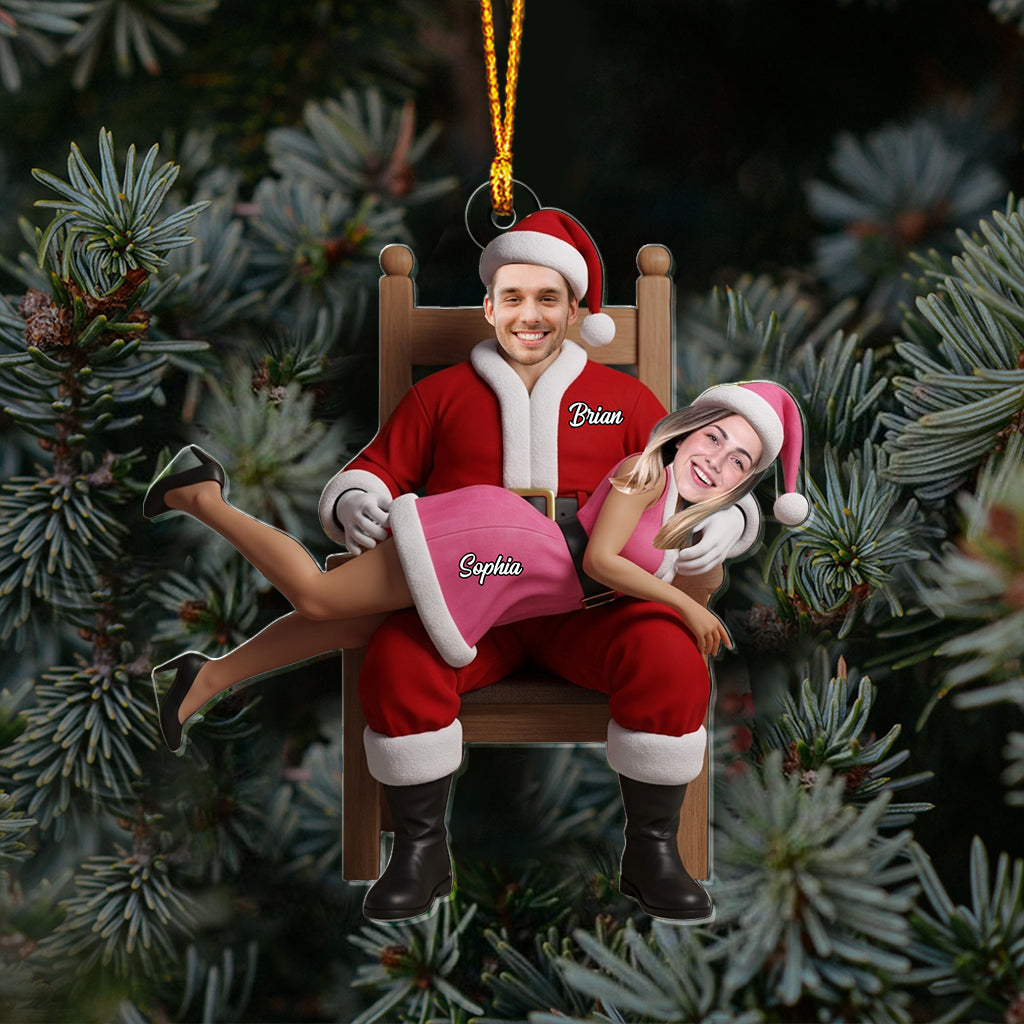 Lustiges Weihnachtspaar – Personalisierter transparenter Weihnachtsschmuck für Paare
