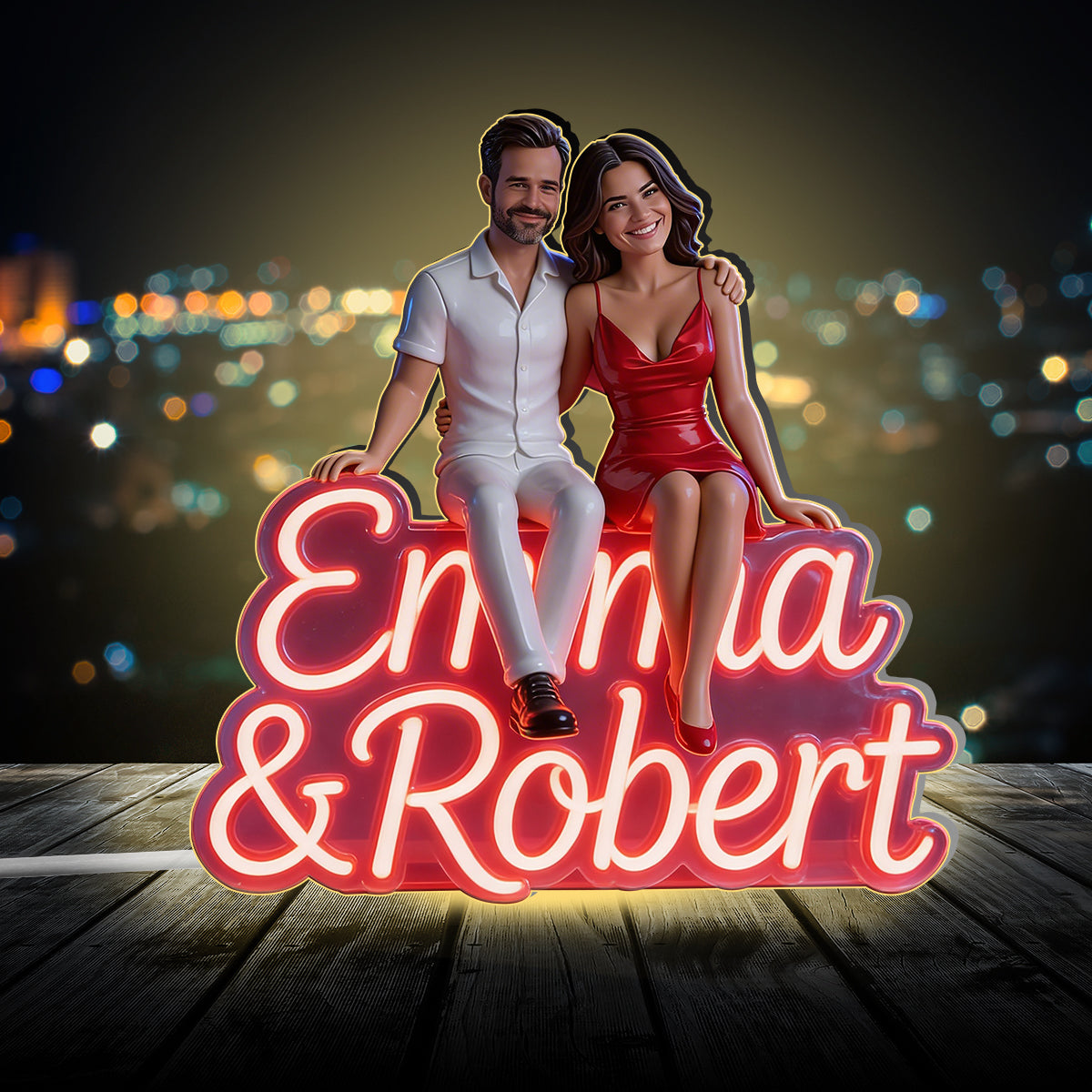 Custom Any Photo - Personalized Couple Acrylic LED Night Light