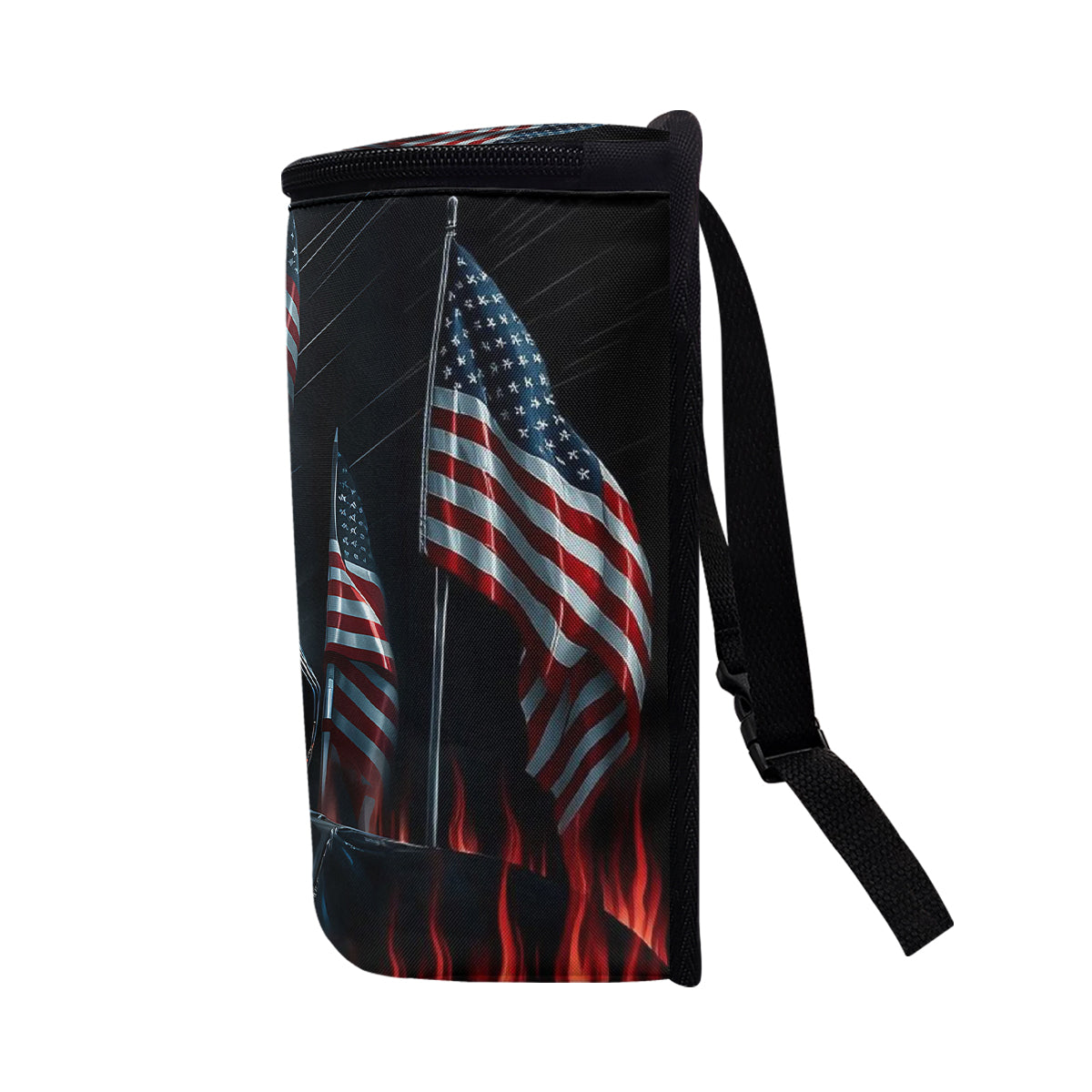 Patriotischer Totenkopf – Personalisierter tragbarer Totenkopf-Automülleimer/Organizer