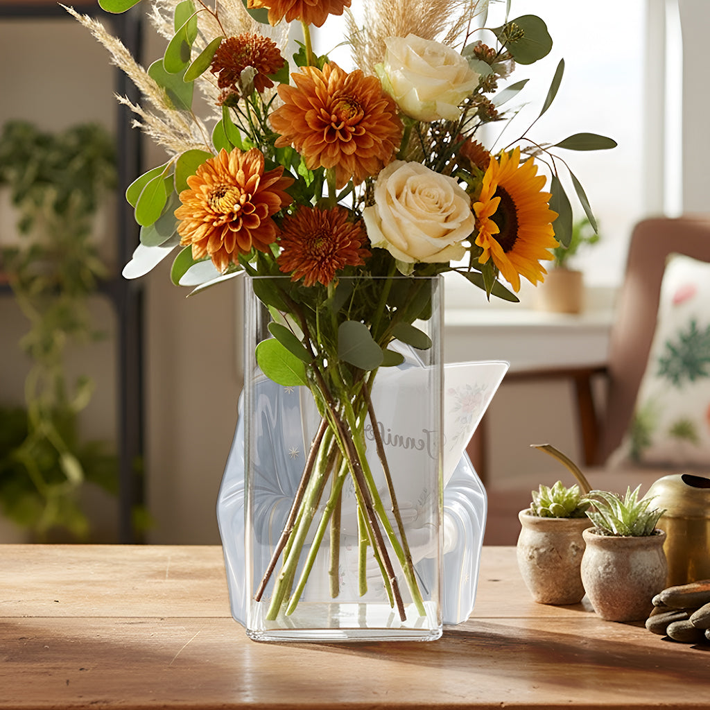 Die Gnade der Jungfrau Maria - Personalisierte christliche Acrylblumenvase