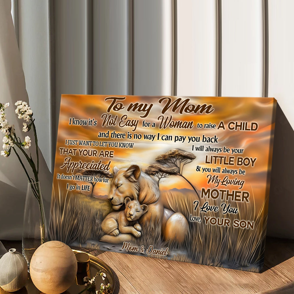 Ich liebe dich, Mama – Personalisierte Leinwand und Poster für Mutter