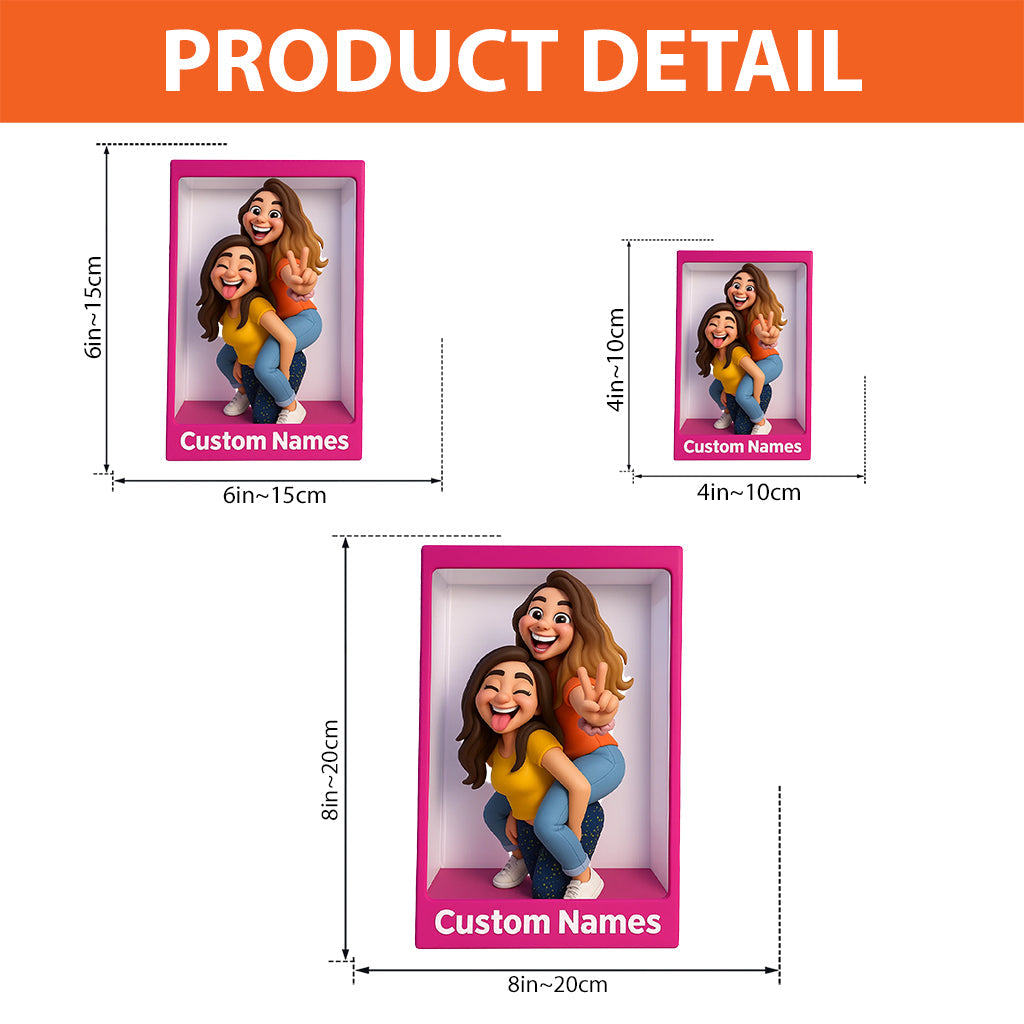 Funny Gift Cartoonish Exaggerated Mascot Style - Personalized Bestie Custom Shaped Acrylic Plaque