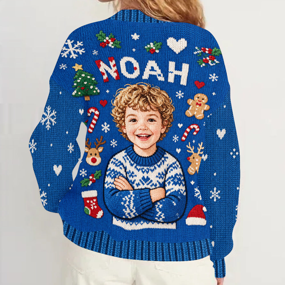 Holiday Moment - Personalized Kid Cardigan Sweater