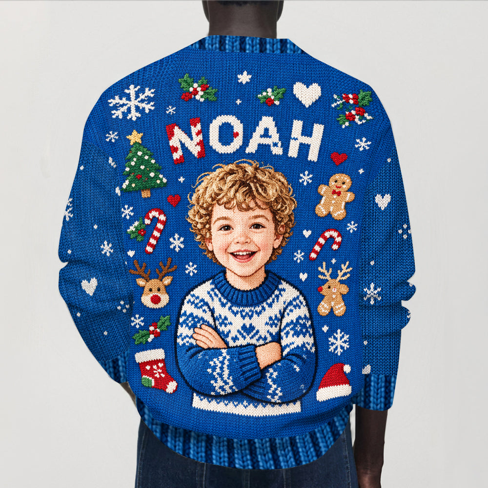 Holiday Moment - Personalized Kid Cardigan Sweater
