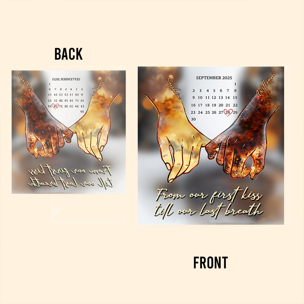 Ich liebe dich für immer und ewig – personalisierte Acrylplakette in individueller Form für Paare