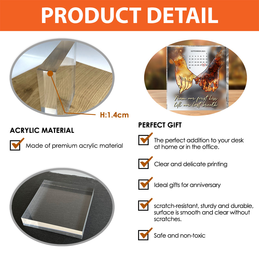 Ich liebe dich für immer und ewig – personalisierte Acrylplakette in individueller Form für Paare