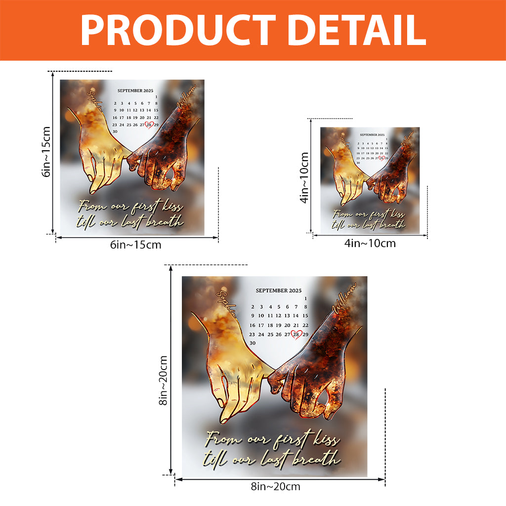 Ich liebe dich für immer und ewig – personalisierte Acrylplakette in individueller Form für Paare